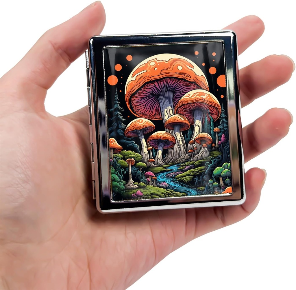 8-Compartment Pill Box Organizer Φορητή και κομψή ιατρική περίπτωση, Versatile Αποθήκευση για φαρμακευτική αγωγή - Ιδανική ταξιδιωτική Accessory & Μοναδική ιδέα δώρων (Enchanted Mushroom Forest)