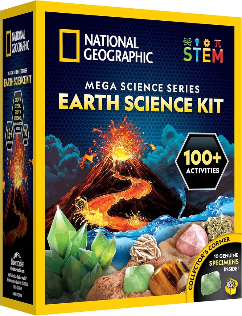 National Geographic STEM Science Kit - 15+ Πειράματα, Crystal Growing, Ηφαίστειο Kit, Dig Kits & Gemstones for Kids - Αποκλειστικό