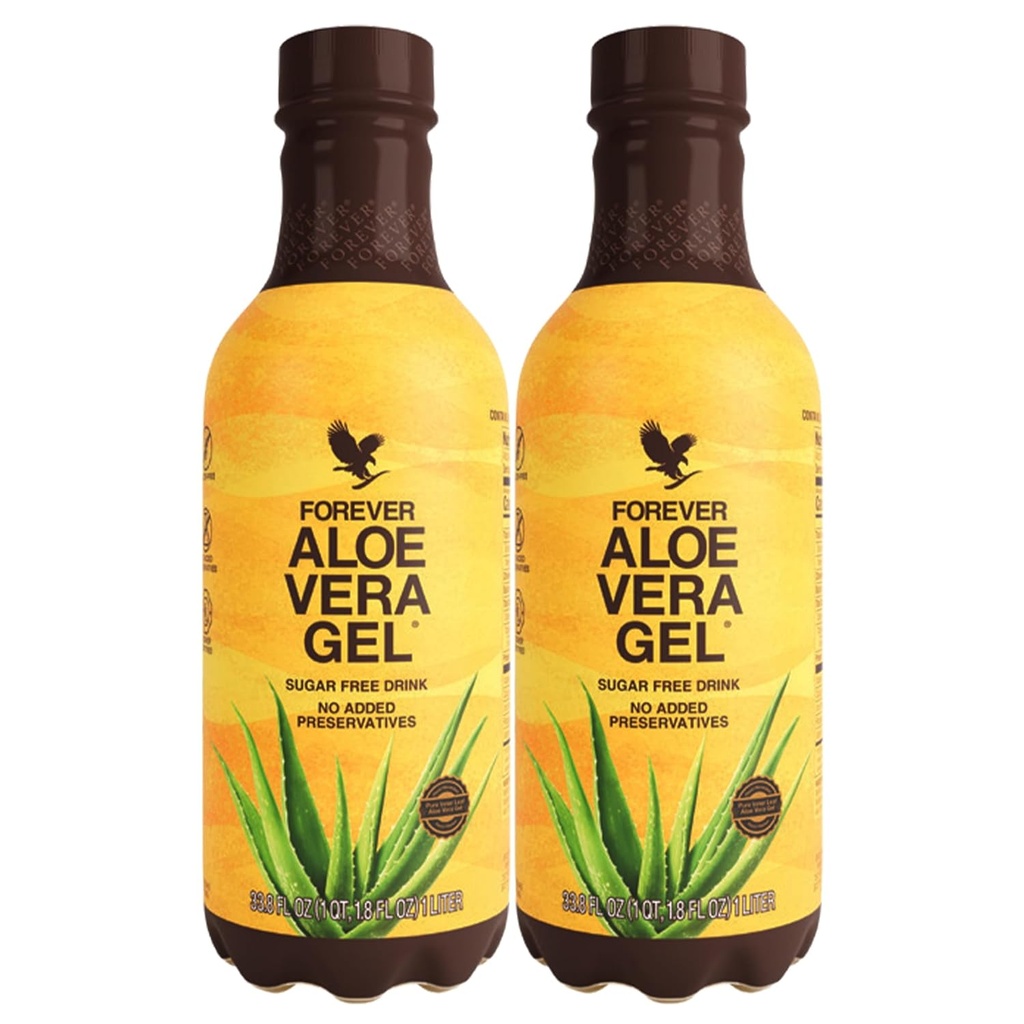 Forever Living - Forever Aloe Vera Gel - 99,7% Pure Inner Leaf Aloe Vera Juice - Συντηρητικό-Δωρεάν - 33,8 fl oz (Pack of 2)