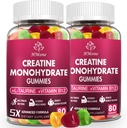 Creatine Monohydrate Gummies - 5g για άνδρες και γυναίκες, 160 Count and Creatine Chewable Συμπληρώματα για μυϊκή αύξηση, μυϊκή δύναμη, ενεργειακή ενίσχυση, και μυών Builder, ζάχαρη δωρεάν, Vegan