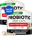 StrellaLab Cat Probiotic Powder - Προβιοτικά για γάτες με Διάρροια - Εύκολη ανάμειξη σκόνης - Προβιοτικά γάτας για εσωτερικές γάτες, Συμπλήρωμα τροφίμων Υγειονομικών Προμήθειων, Digestive Υποστήριξη (8 oz/Pack of 2)