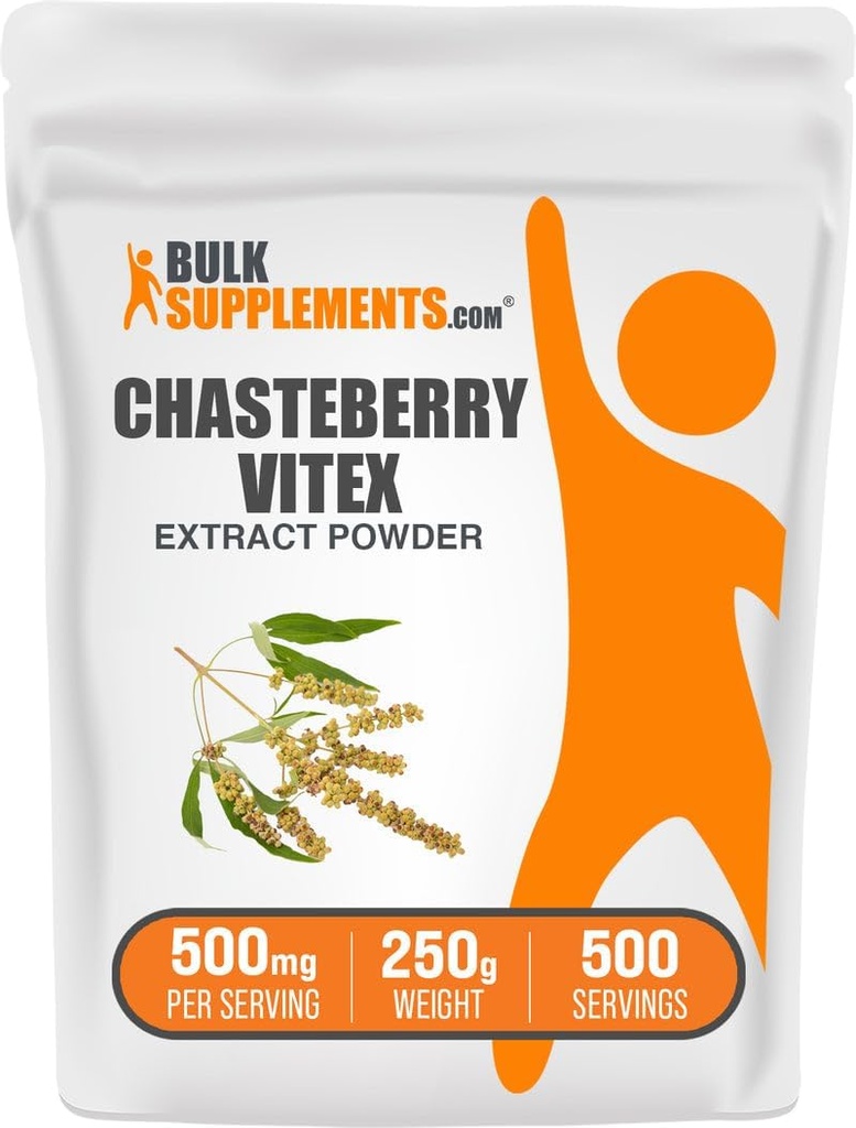 BulkSupplements.com Chasteberry Extract Powder - Chasteberry Sourced from Vitex Berry, Herbal Supplement - Vegan & Gluten Free, 500mg per Serving, 250g (8,8 oz) (Pack of 1)