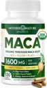 Μητρική φύση Βιολογικές κάψουλες ρίζας Maca – 1600mg, 120 κάψουλες Vegan – Μη ΓΤΟ Περουβιανό κίτρινο, κόκκινο και μαύρο Maca για άνδρες και γυναίκες - Ενέργεια, ορμονάδα, εγκέφαλος και το βάρος ευεξίας