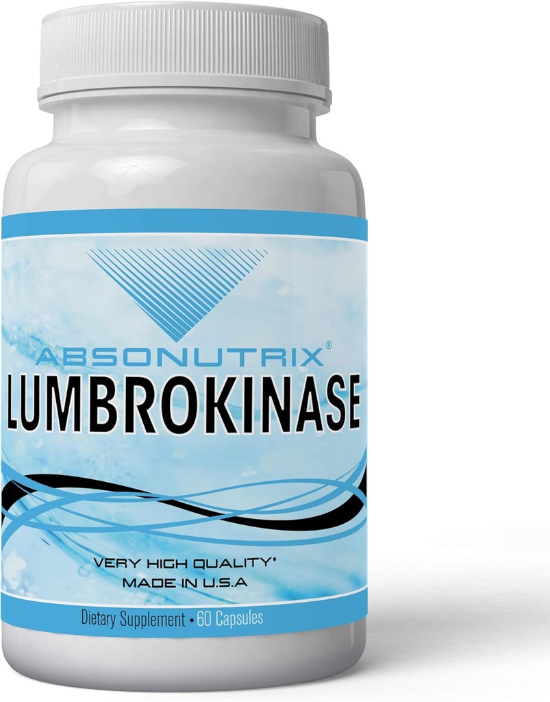 Absonutrix Lumbrokinase 40 mg 60 κάψουλες λαχανικών υποστηρίζει υγιή καρδιά Όλα τα φυσικά Made in USA