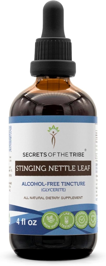 Μυστικά της Tribe Stinging Nattle Leaf Βάμμα Χωρίς Αλκοόλ (Γλυκερίτης) 694 mg Stinging Nottle (Urtica Dioica) Αποξηραμένο Φύλλο (4 Fl Oz) Συμπλήρωμα Αλλεργίας