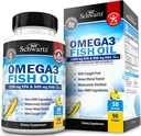 Triple Strength Omega 3 Fish Oil Supplement - 2250mg EPA DHA 3 Λιπαρά Οξέα από Φρέσκα Άγρια Παγωμένα Ψάρια, Furpless Lemon Flavor Formula Υποστηρίζει την υγεία των ματιών και πολλά άλλα, Χωρίς γλουτένη, 90 Softgels