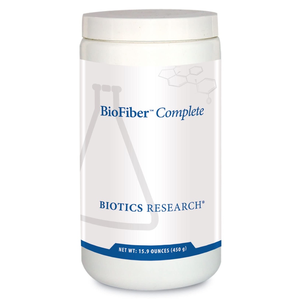 BIOTICS RESEARCH BioFiber Complete - 10 Whole Food Fibers (Organic & Non-GMO), 5g of Fiber Per Serving, Easy-to-Mix Powder, Prebiotic Gut Support 15.9 Oz