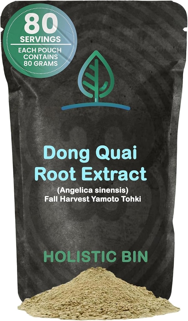Holistic Bin Dong Quai Root Powder Extract – Άγρια Συγκομισμένη Angelica Sinensis – Θηλυκό Βότανο Ginseng για την Υγεία & Τσάι των Γυναικών – Εκχυλισμένο για Ενισχυμένη Απορρόφηση – Καλλιεργείται στην Ιαπωνία – 80 γραμμάρια