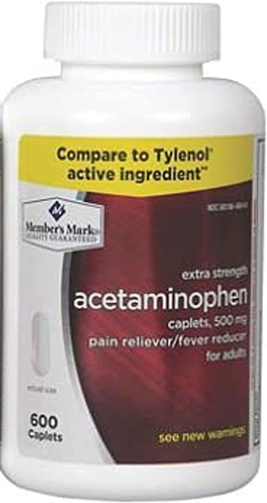 Acetaminophen Generic 500 mg Extra Strength - 600 Caplets
