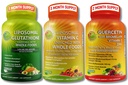 SUPPLEMENTS STUDIO High Absorption Antioxidant & Immune Support Bundle – Liposomal Vitamin C 1500mg + Glutathione 500mg + Quercetin with Bromelain, Zinc & Whole Food Blend – Vegan, Non-GMO Capsules