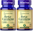 Puritan's Pride Beta Carotene για το ανοσοποιητικό και την οφθαλμική υγεία για να υποστηρίξει ένα υγιές ανοσοποιητικό σύστημα 100 Softgels (πακέτο των 2)