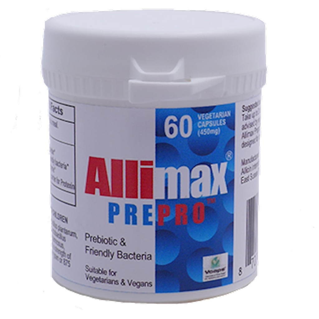 ALLIMAX Pre Pro - 60 Caps. Σταθεροποίηση allicin Plus προβιοτικά, προβιοτικά και Digestive ένζυμα.