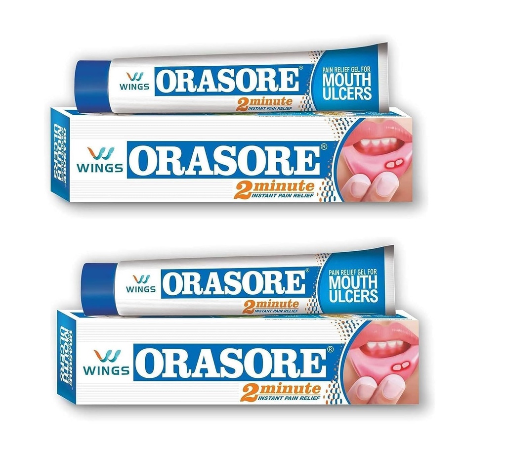 (Συσκευασία 2) Orasore Mouth Ulcer Relief Gel (12gm Κάθε) - από φαρμακευτική ζωή