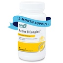 Klaire Labs SFI Health Active B Complex - μεθυλιωμένο σύμπλοκο βιταμίνης Β με Φολικό Μεθύλιο, Β12, Β6 και Περισσότερα - Υποστήριξη Υγιούς Ενέργειας, Εγκεφάλου, Συκωτιού & Νεύρων Λειτουργία (60 Κάψουλες)