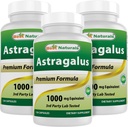 Best Naturals Astragalus Capsule, 1000 mg, 120 Count (Pack of 3)