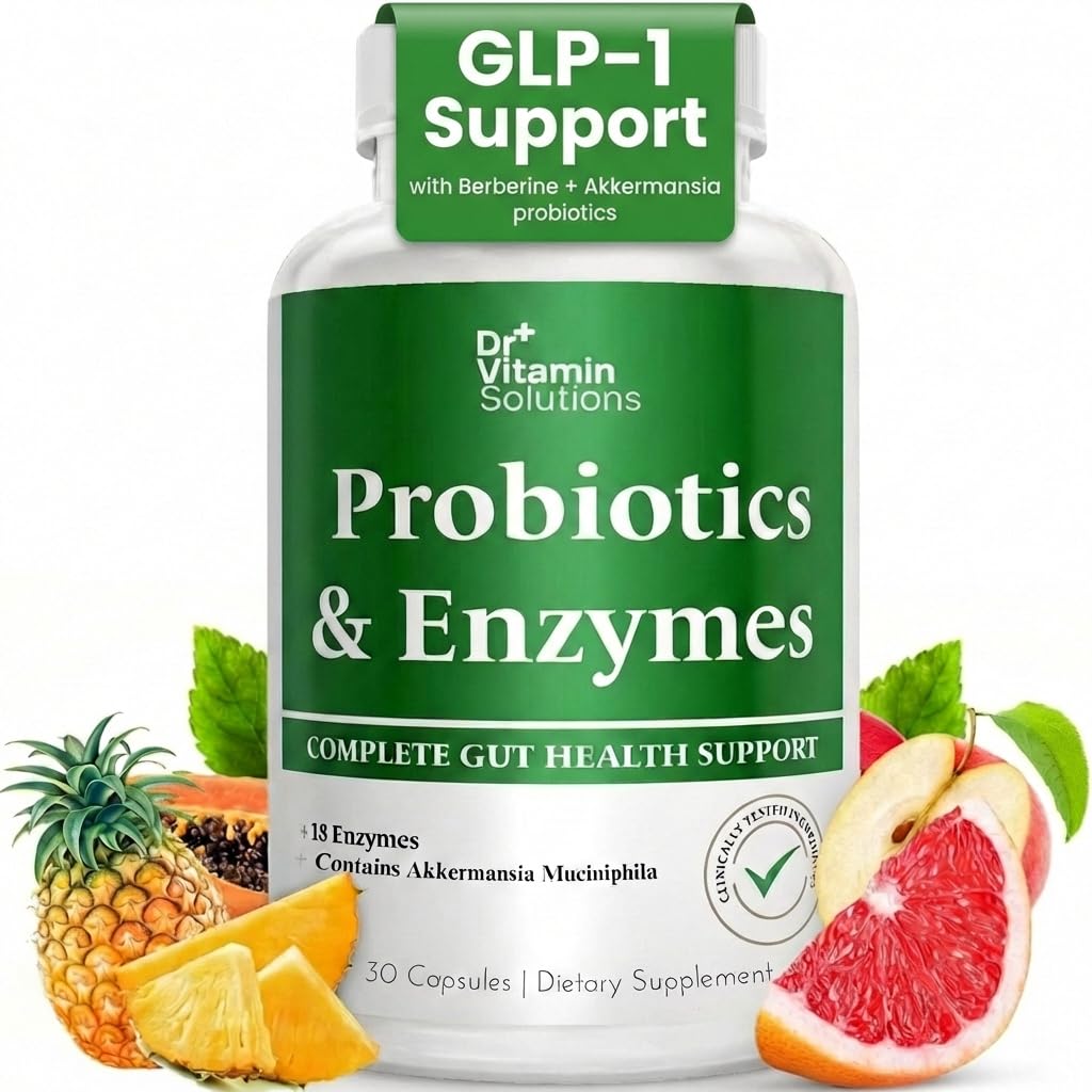 GLP-1 Supplement for Weight Loss Women & Men, Akkermansia Probiotic & Berberine, Digestive Enzymes, Prebiotics | Gut Health, Bloating Relief, Non-GMO, Made in USA, 30 Day Supply