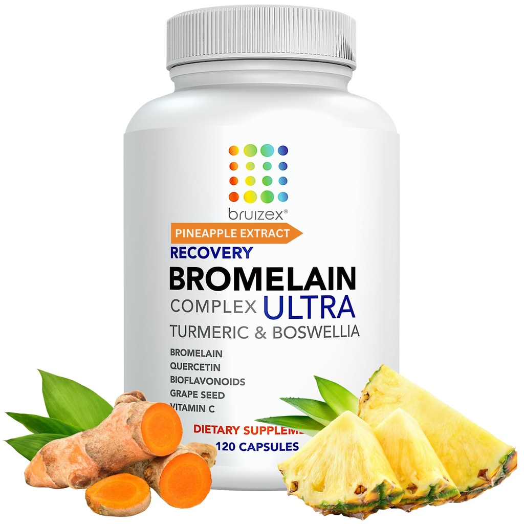 Bruizex Ultra Bromelain και Quercetin Μελανωτικό συμπλήρωμα ανακούφισης, 120 κάψουλες 