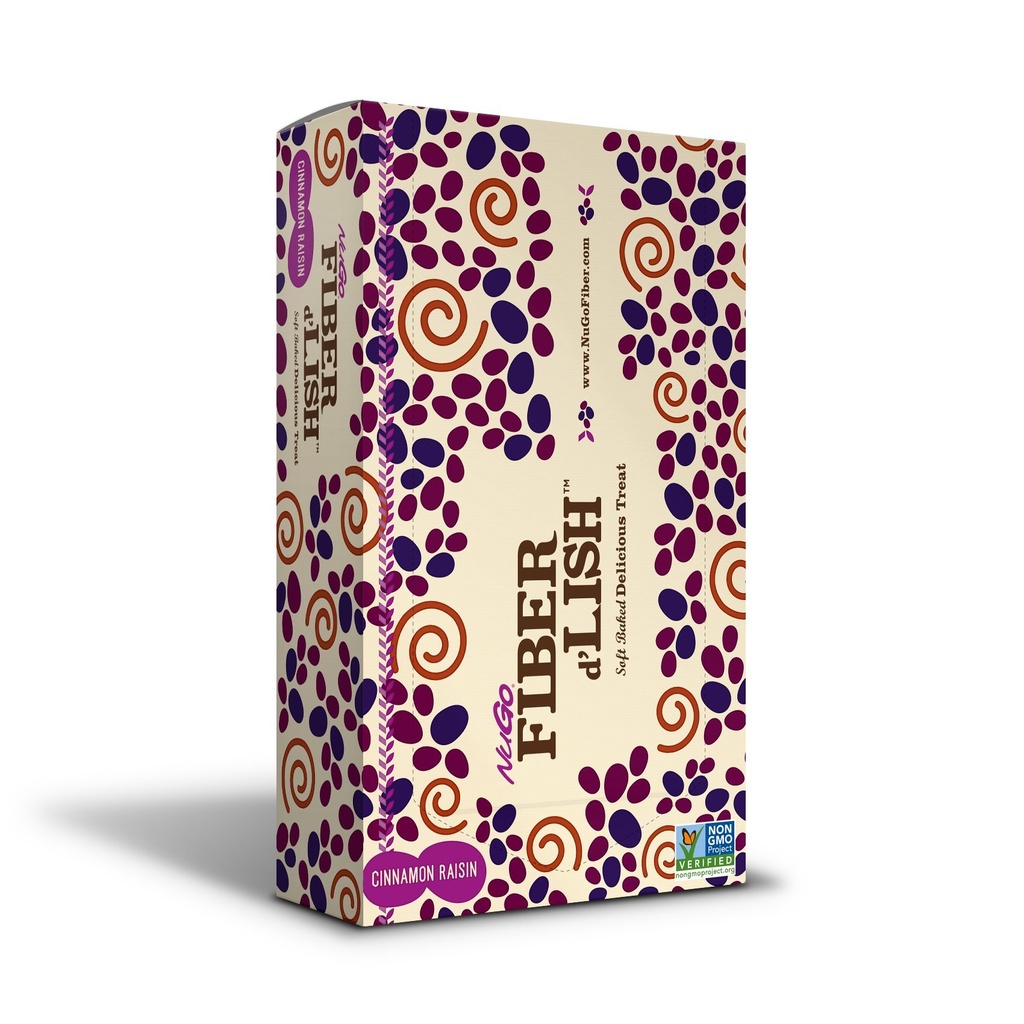 NuGO Fiber d'Lish Cinnamon Raisin, 12g High Fiber, Vegan, 150 θερμίδες, 1.6 ουγγιά, 16 Count(Pack of 1)