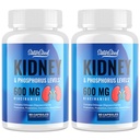 Συμπλήρωμα υποστήριξης για τα νεφρά – Kidney Cleanse Detox με 600mg Νιακιναμίδης & Chitosan Ολιγοσακχαρίτες – Phosphorus- Consciious Formula – Κάψουλες χορτοφάγων για ενήλικες – 2 Φιάλες