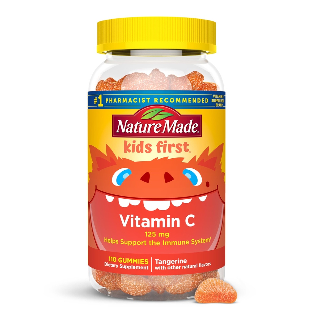 Nature Made Kids First Vitamin C Gummies, Συμπλήρωμα διατροφής για ανοσοποιητική υποστήριξη, 110 Gummies, 110 Day Supply