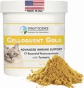 Vitality Science Celloquent Gold for Cats | Holistic Advanced Immune Support Supplement | 17 Synergistic Ingredients | Auto Immune, Vomit and Diarrhea, Depression (120g)