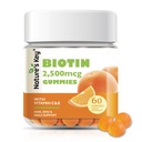 Βασική Biotin Gummies της φύσης με βιταμίνη C και Ε, υποστήριξη της ανάπτυξης νυχιών μαλλιών & Όμορφο δέρμα για τις γυναίκες άνδρες και παιδιά, Vegan, πορτοκαλί γεύσεις 60 κόμη