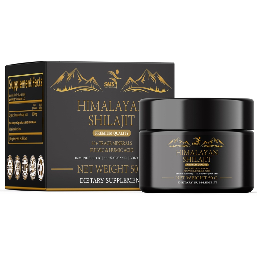 Shilajit Pure Himalayan Shilajit Resin - Gold Βαθμός 100% Pure Shilajit με Fulvic Acid & 85+ Trace Minerals Complex for Energy & Immune Support - 50g