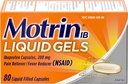 Motrin IB 200mg Ibuprofen Liquid Gel Pain Reliever/ Μειωτής Πυρετού για Aches & Pain, 80 ct