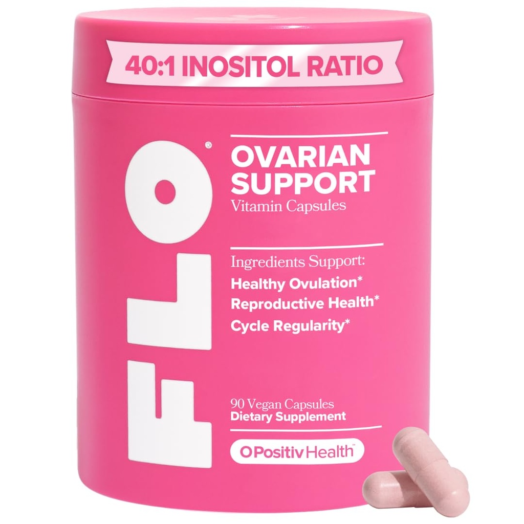 O Positiv FLO Ovarian Health Support - Ισορροπία ορμονών για τις γυναίκες, συμπλήρωμα με DIM, Myo & D-Chiro Ινοσιτόλη, Φολικό οξύ - Υποστηρίζει Υγιεινή Ωοθυλακιορρηξία, Κύκλος Κανονικότητα - 30 Υπηρεσίες