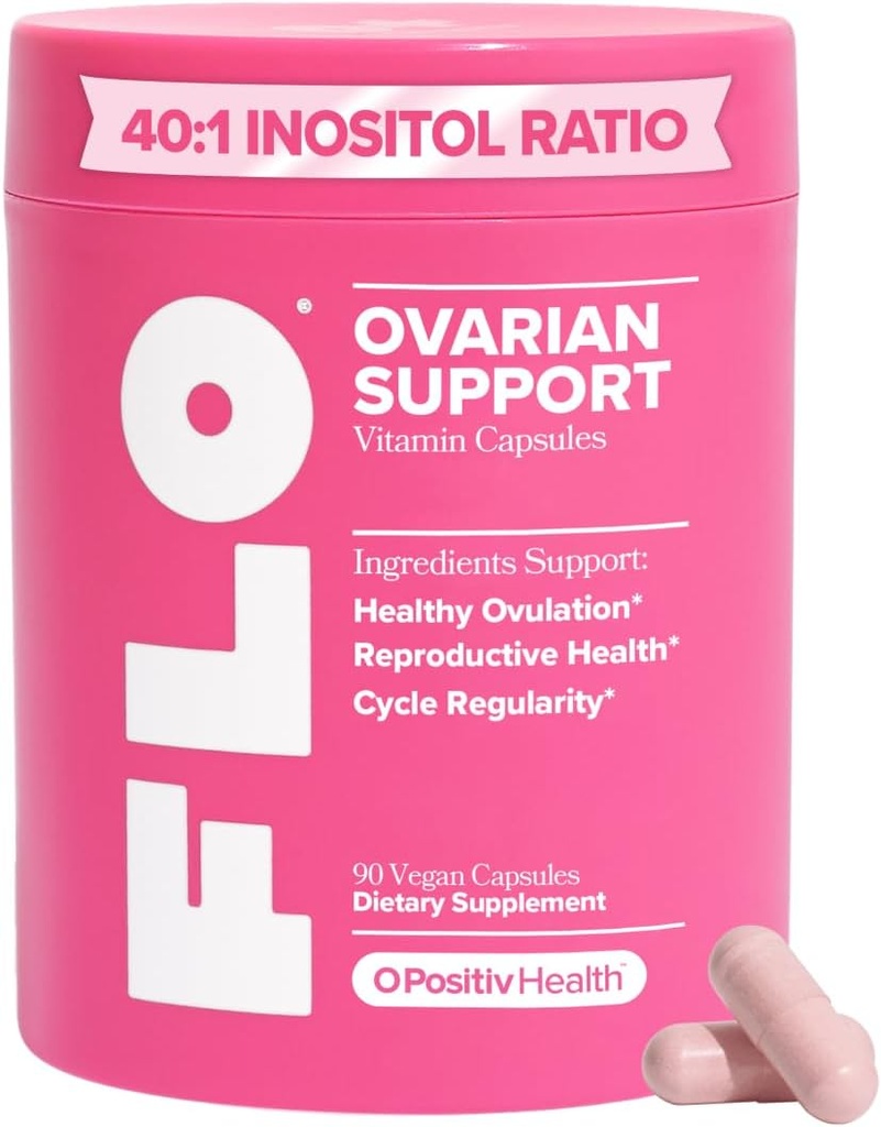 O Positiv FLO Ovarian Health Support - Ισορροπία ορμονών για τις γυναίκες, συμπλήρωμα με DIM, Myo & D-Chiro Ινοσιτόλη, Φολικό οξύ - Υποστηρίζει Υγιεινή Ωοθυλακιορρηξία, Κύκλος Κανονικότητα - 30 Υπηρεσίες