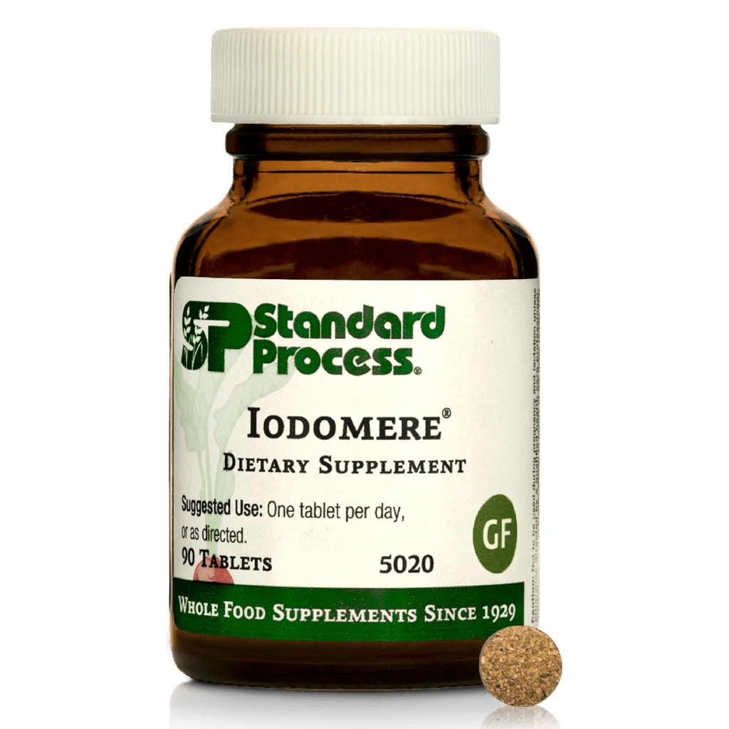 Standard Process Iodomere - Καθημερινή συμπλήρωμα για την υποστήριξη του μεταβολισμού σας, της ανοσοποιητικής λειτουργίας & της ορμονικής ορμόνης Thyroid Παραγωγή - Χωρίς γλουτένη, μη-Dairy & Non-Soy - 90 δισκία (90 σερβιρίσματα)