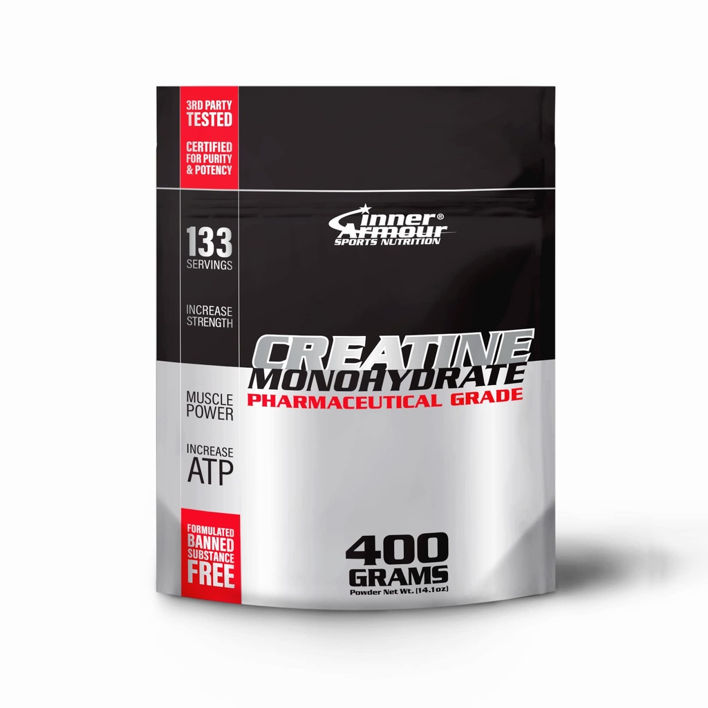 Micronized Creatine Monohydrate Powder - Αύξηση της μυϊκής δύναμης & αντοχής - γρήγορη διάλυση, χωρίς άρωμα, Vegan συμπλήρωμα γυμναστικής, Keto Friendly - 400 gr ή 133 εξυπηρετούν