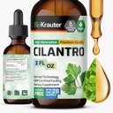 BIO KRAUTER Cilantro Supplement - Πλούσια Πηγή Αντιοξειδωτικών - Φυσικός Καθαρισμός & Detox Cilantro Tincture - Vegan, Αλκοόλ Δωρεάν σταγόνες 2 Fl. Oz.