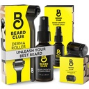 Beard Club Premium Derma Roller & Biotin Beard Growth Vitamin Spray - Μικροβελόνη Roller για άνδρες και γυναίκες με 540 Titanium Microneedles - Γενετική Roller & Beard Oil για πρόσωπο, σώμα και Scalp