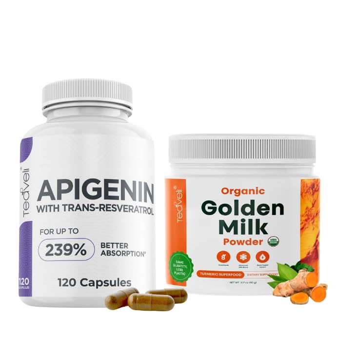 Teaveli The Sleep Like A Baby Bundle with Golden Milk and Apigenin - Vegan Friendly, Non-GMO