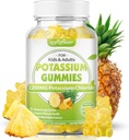 Γλυκοπάρουδο Χλωριούχο κάλιο Gummys 1200mg, Ζάχαρη χωρίς Κάλιο Gummies για ενήλικες Υποστηρίξτε τα πόδια Cramps υψηλής ισχύος Χλωριούχο κάλιο συμπλήρωμα, Ανανάς Γεύση 60 Count