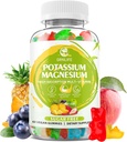 Συμπληρώματα Μαγνησίου Κάλιο Gummies, Κάλιο Gummies για Ενήλικες Παιδιά, Υψηλή Απορρόφηση Μαγνήσιο Γλυκινικό για Κνήμες Πόδι & Ανοσολογική Υγεία, Χωρίς ζάχαρη, Vegan Μικτές Γεύσεις, 60 Count