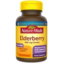 Nature Made Elderberry 400 mg εκχύλισμα με βιταμίνη C και ψευδάργυρο, συμπλήρωμα διατροφής για την υποστήριξη του ανοσοποιητικού, 60 κάψουλες, 60 ημέρες προσφοράς