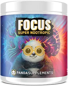 Underground Bio Labs Panda Supps Focus Super Nootropic 3.0, Energy, Clarity, Mood,Creativeity,Vision, 300MG Alpha GPC,1.5G L-Tyrosine, Lions Mane, AstraGinTM (30 Services) (Peach Mango 3.0)
