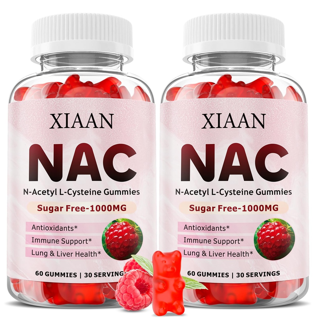 NAC Gummies for Kids & Adults, N Acetyl Cysteine 1000mg συμπλήρωμα NAC για Αντιοξειδωτικά & Ανοσολογική Υποστήριξη, Υγεία Πνεύμονα & Συκώτι, Βατόμουρο Γεύσεις 120 Count
