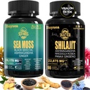 Μπόις. Shilajit and Sea Moss Bundle - Sea Moss (7000mg), Ashwagandha (2000mg), Black Seed Oil (4000mg), Ginger & Shilajit (9000mg), Rhodiola Rosea (1000mg) – 90 Count (1 Pack)