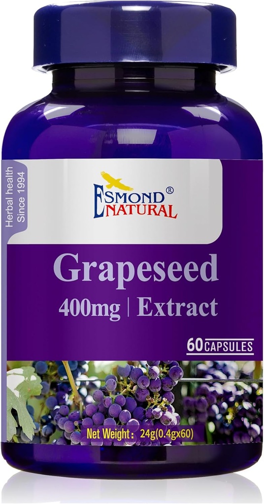 Grapeseed Extract (Βοηθά στη διατήρηση της Αντιοξειδωτικής Υγείας), GMP, Φυσικό Προϊόν Assn Certified, Made in USA - 400mg, 60 Κάψουλες