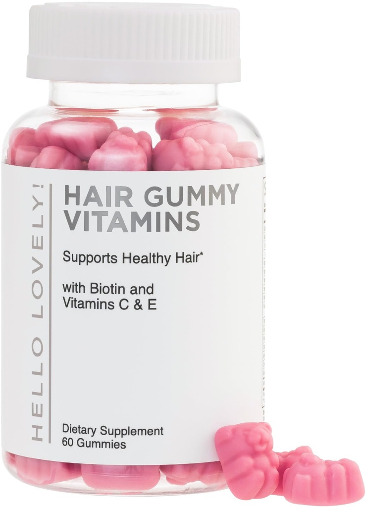 Βιταμίνες μαλλιών Gummies - Βιοτίνη 5000 mcg με βιταμίνη Ε, C & ψευδάργυρο, Βιταμίνες ανάπτυξης μαλλιών για γυναίκες & άνδρες - Ισχυρότερη, Όμορφη μαλλιά, δέρμα & νύχια συμπλήρωμα, μη-GMO & Gluten-free - 60 Gummy Bears