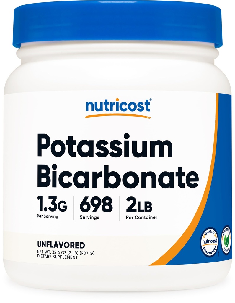 Nutricost Κάλιο διττανθρακική σκόνη 2 LB - Χωρίς γλουτένη, μη ΓΤΟ