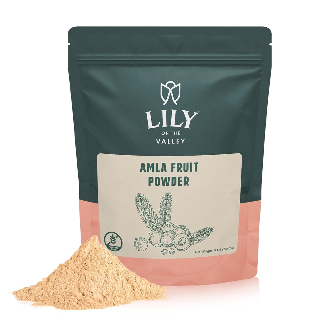 Lily of the Valley Amla Berry Powder (Amalaki) - Ιδανικό για Μαγειρική & Φροντίδα Ομορφιάς - Πλούσιο σε Αντιοξειδωτικό & Βιταμίνη C - Φυσικό, Vegan & Gluten-Free - Συσκευασμένο σε Resealable Pouch (16oz, 453g)