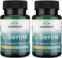 Swanson Ajipure L-Serine - Amino Acid συμπλήρωμα που υποστηρίζει την εγκεφαλική υγεία & λειτουργία του νευρικού συστήματος - Φυσική φόρμουλα που προωθεί τη γνωστική λειτουργία - (60 κάψουλες λαχανικά, 500mg έκαστο) (2 Pack)