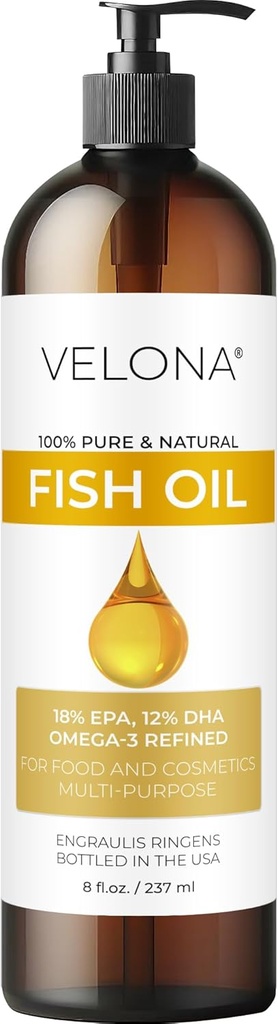 Fish Omega-3 Oil by Velona - 8 Fl Oz 
