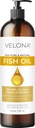 Fish Omega-3 Oil by Velona - 8 Fl Oz | 100% Pure and Natural Carrier Oil | Refined | Vitamin E, D, Omega-3 | Cooking, Skin, Face, Body, Hair Care | Use Today - Enjoy Results