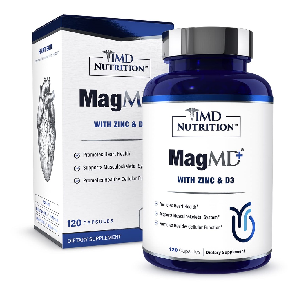 1MD Διατροφή MagMD Plus - Μαγνήσιο με ψευδάργυρο & D3 