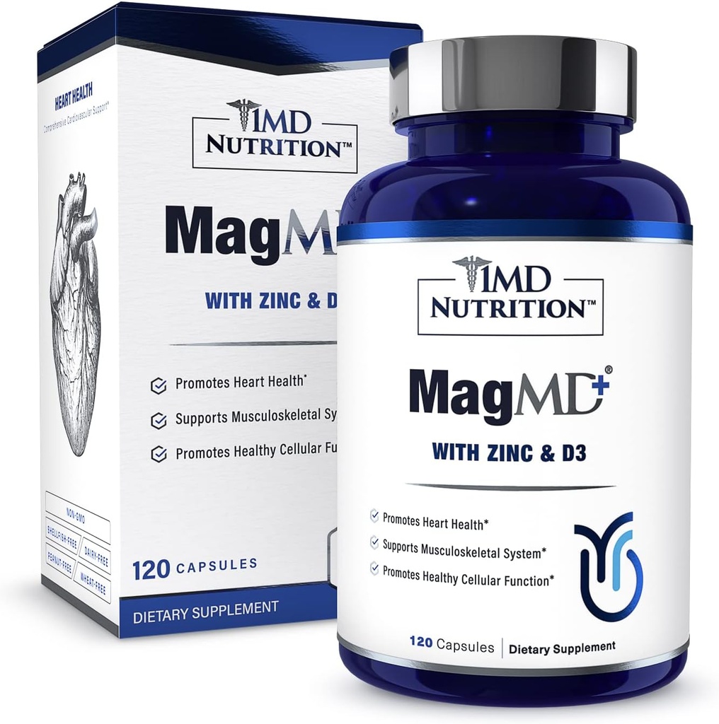 1MD Διατροφή MagMD Plus - Μαγνήσιο με ψευδάργυρο & D3 